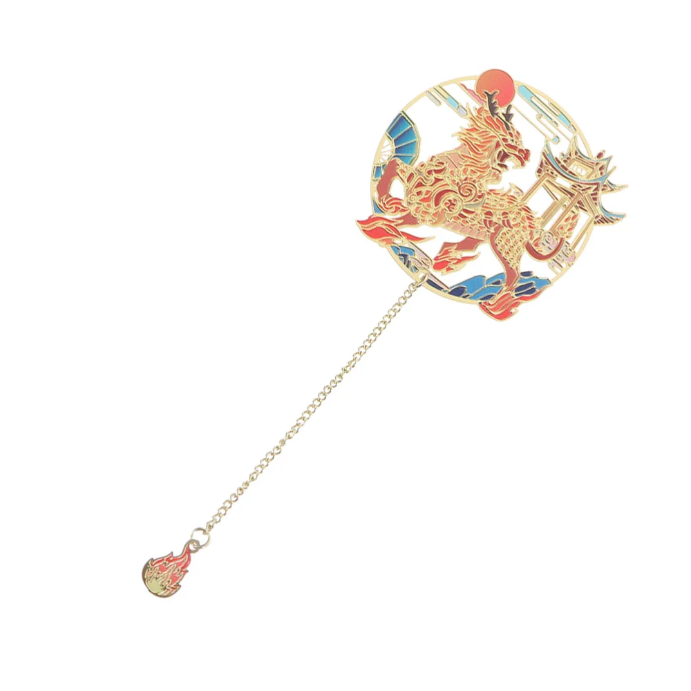 

National Art Exquisite Cultural Page Marker Brass with Pendant