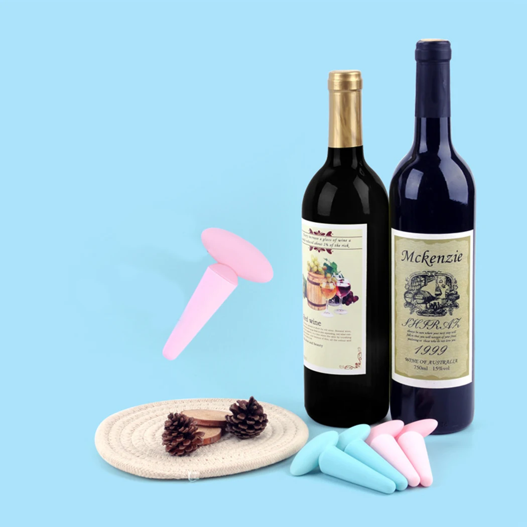 

4pcs Wine Stopper Bottle Family Bar Preservation Tools Champagne Bottle Stopper Silicone Creative Design Safe And Healthy