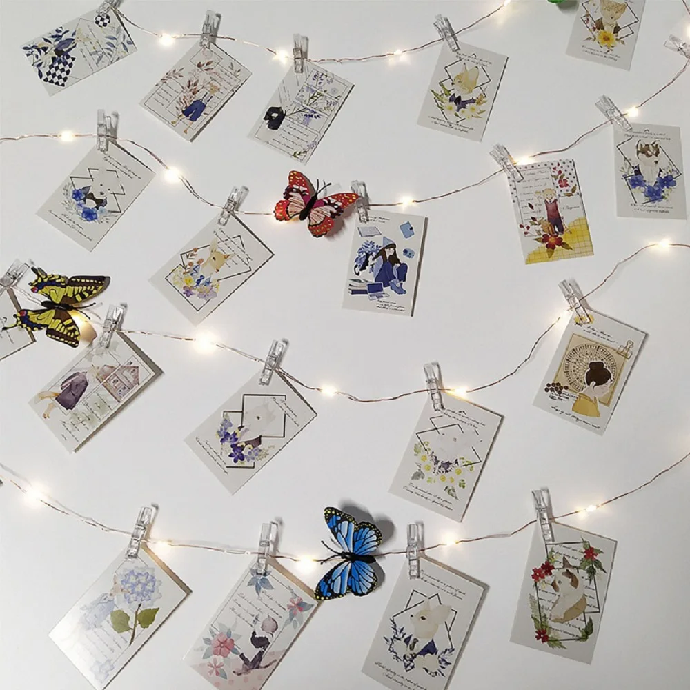 Герлянда для декора led string 2 м/5 м/10 м USB светодиодный гирлянда для использования вне помещения Рождественская медная проволочная Гирлянда для фото клип Декор гирлянды батарея Фея цепь лампы герлянда гирлянда на