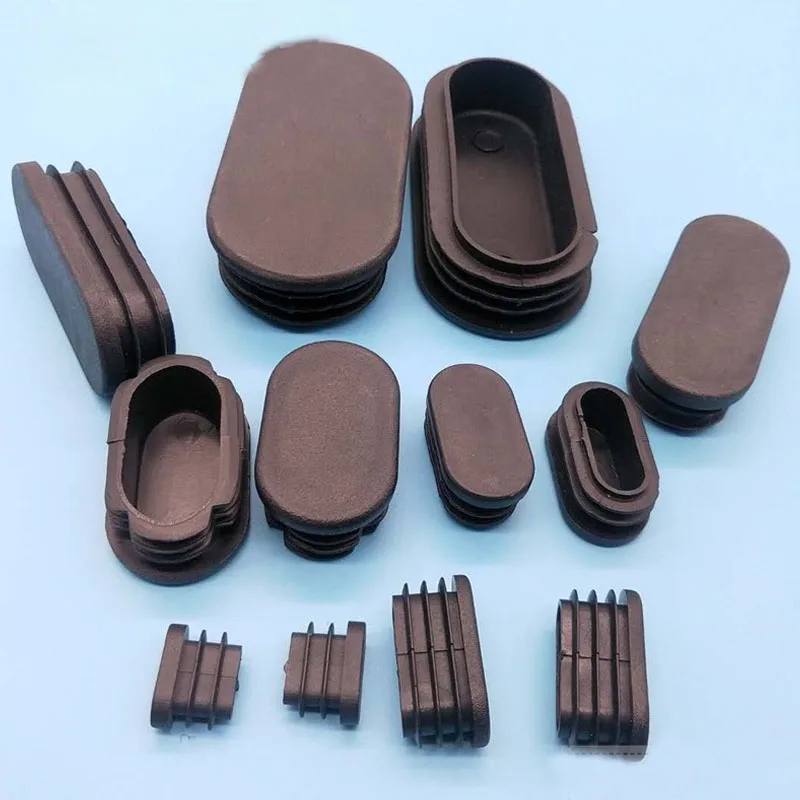 80PCS Black Oval Plastic Blanking End Cap Tube Plug Inserts Pipe Box Table Chair Furniture Noise Proctor Mat Covers Accessorie