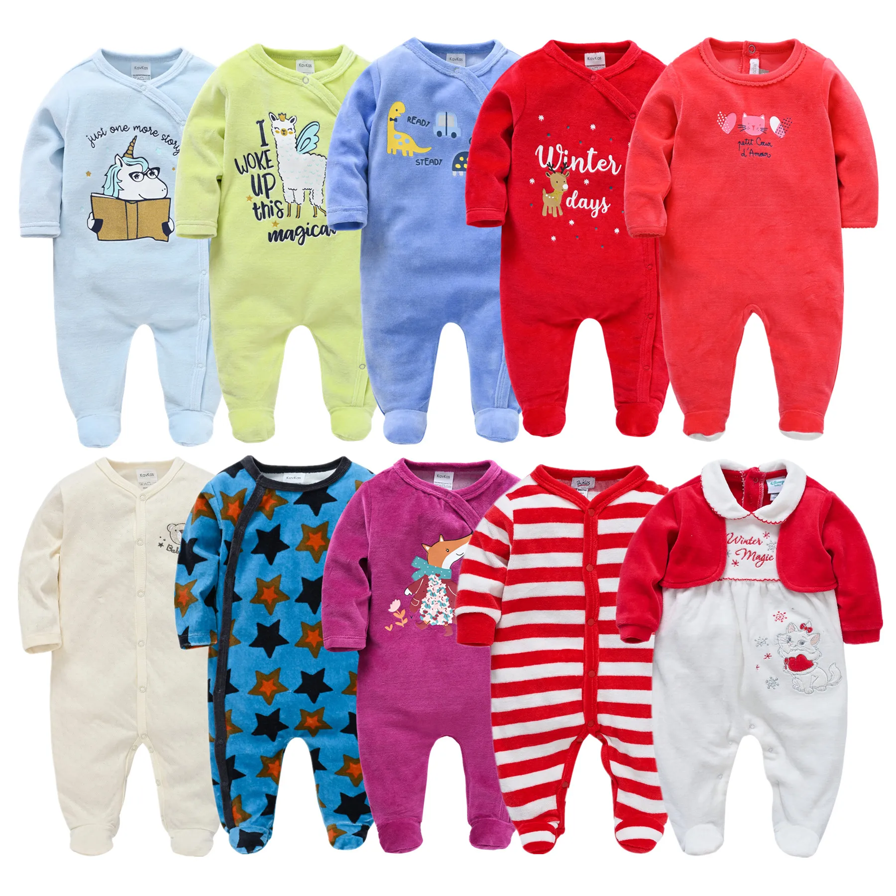 2022 Winter Newborn Baby Boys Romper Bebe Fille Onesies Velvet Warm Jumpsuit Baby Girls Clothing Toddler Clothing Roupa De Bebes