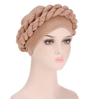 braids turban hijab for women stretchy ribbed muslim headscarf hat female head wraps cap islamic headwear bonnet chemo hats