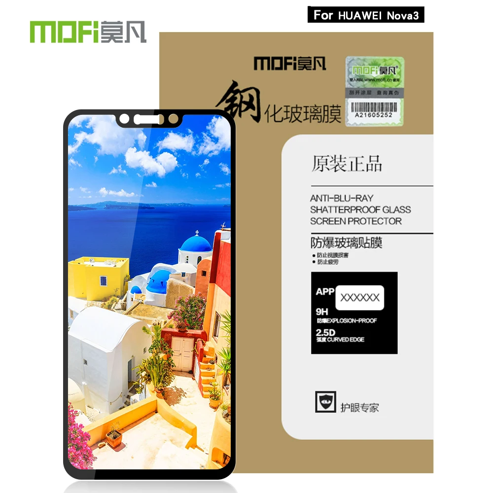 

Полноцветный чехол Mofi для Huawei Nova 2i 3, Взрывозащищенная пленка высокой четкости, закаленное стекло, Защитная пленка для экрана