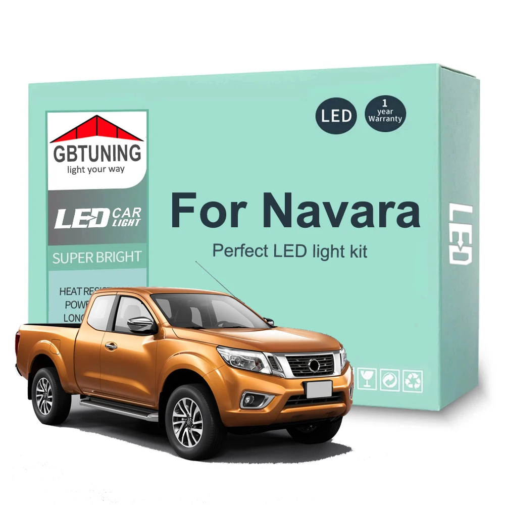 

Комплект светодиодных ламп для внутреннего освещения для Nissan Navara D22 D40 D23 1997-2016 2017 2018 2019 2020 2021 Автомобильная купольная лампа без ошибок Canbus