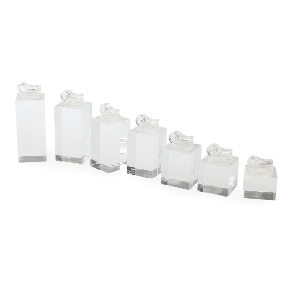 7 шт. прозрачный акриловый кубики ювелирные изделия Кольцо Серьги Дисплей стенд