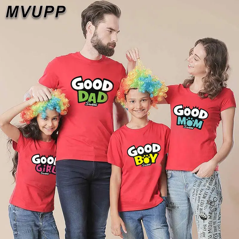Летняя Милая футболка с принтом модная подходящая семейная одежда для мамы дочки