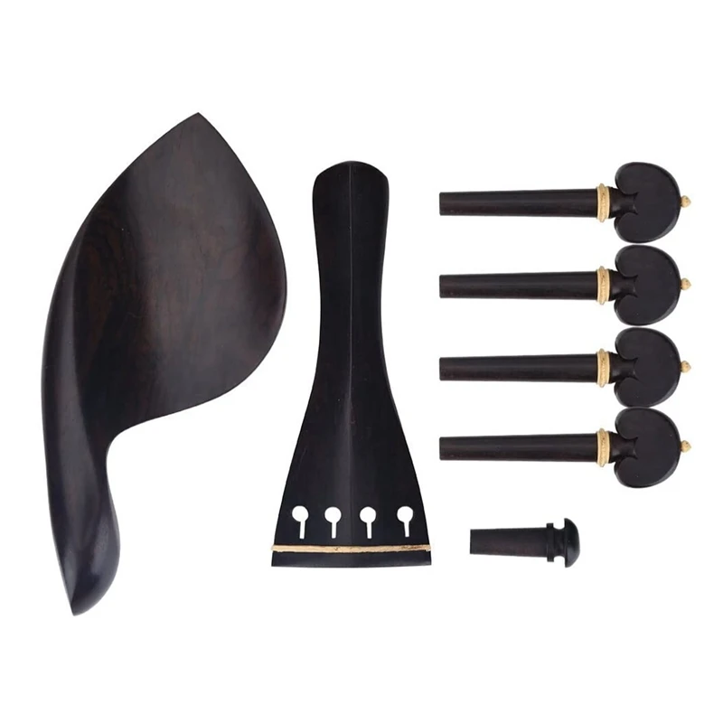

Ebony Wood Violin Pegs Chin Rest Violin Chinrest End Pin Tuner Tailpiece Set 4/4 Violin Parts Violin Accessories