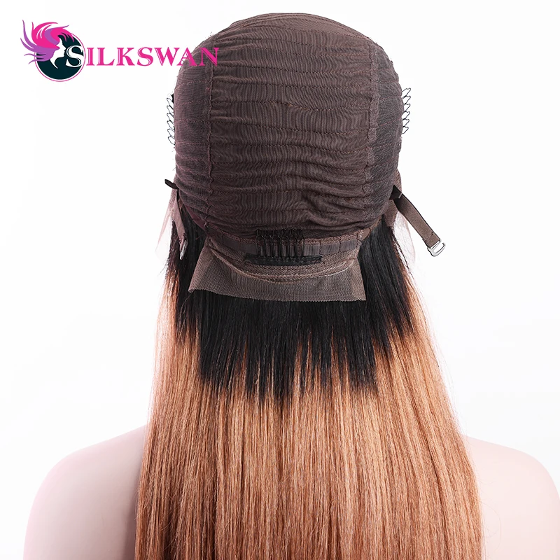 Silkswan, бразильские волосы remy, Омбре, цветные, на кружеве, человеческие волосы, парики 150%, предварительно выщипанные с детскими волосами, прямые, 13*4, парики на шнурке