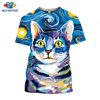 sonspee 3d print vincent van gogh mens t shirt novelty cat t shirt summer women casual short sleeve large size fitness tops