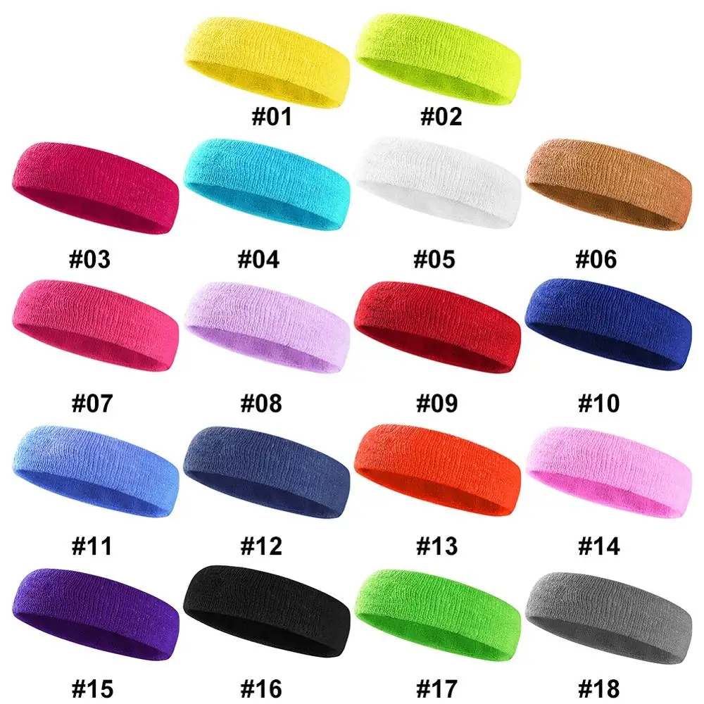 

1pc Fitness Headband Gym Anti-Slip Thin Elastic Sports Hair Bands Absorbent Sweatband Hair Band Head Wrap Adult Multicolor