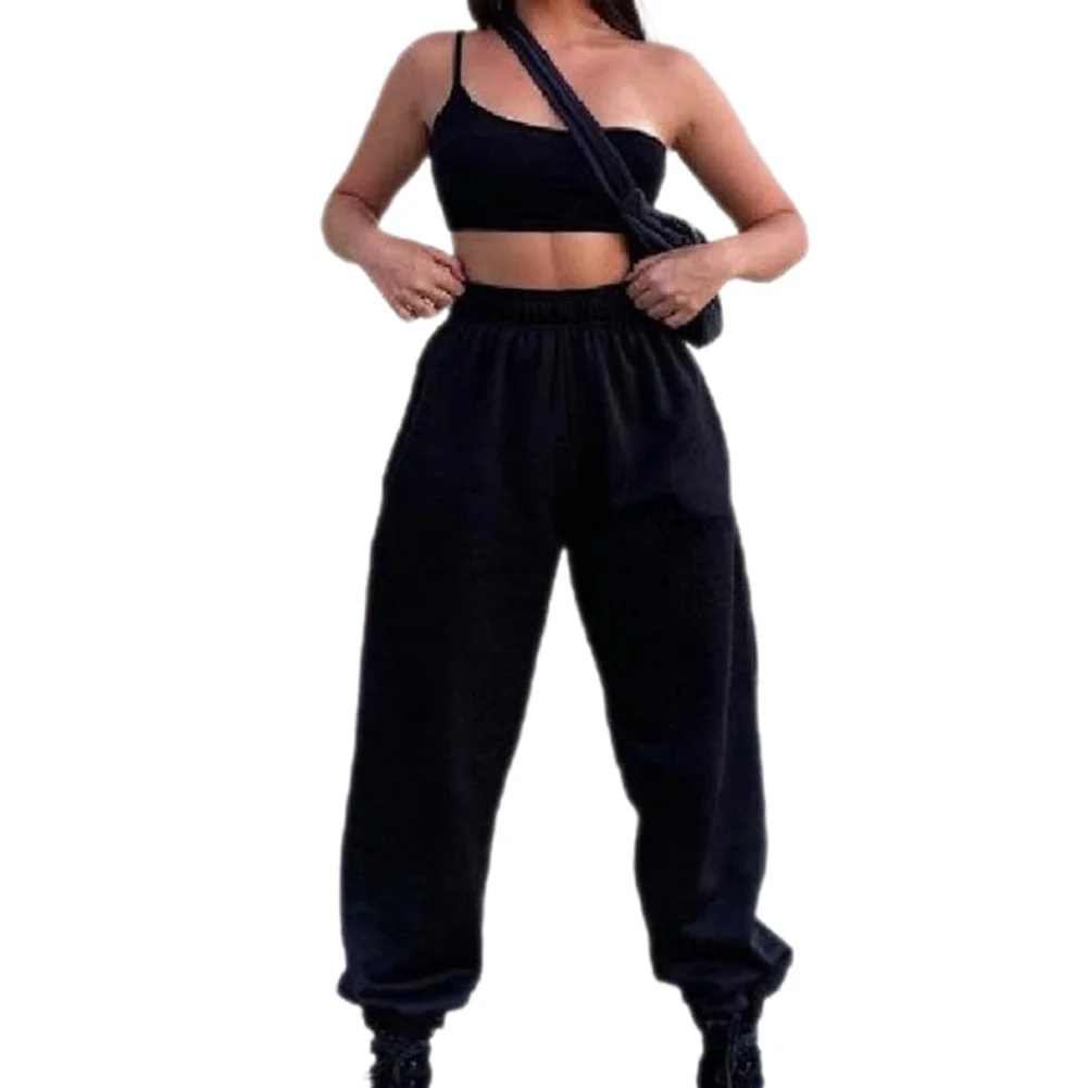 

Women Girl Pants Female Trousers Solid Color High Waist Loose Ankle Banded Pants Sweatpants For Women Spring Autumn S/M/L/XL