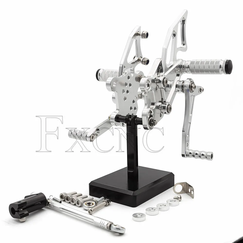 Silver Для YAMAHA YZF R3 MT03 14-19 R25 14-18 MT25 15-18 CNC алюминиевый сплав мотоцикл подножка для ног Педаль peg Rearset задний Набор - Цвет: Silver