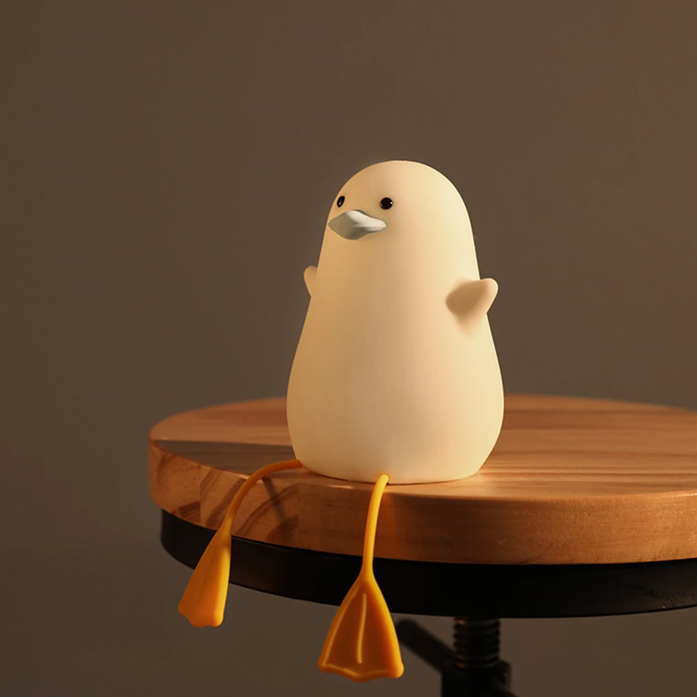 

Cute Little Duck LED Night Light Soft Touch Sensor Baby Kid Child Cartoon Lamp Mobile Phone Holder Patted Bedroom Home Decor