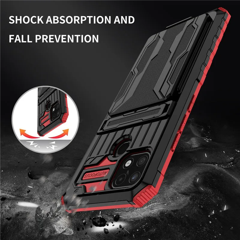 for oppo realme c3 c11 c12 c15 c17 c20 c21 c21y c25 case hybrid armor card slot shockproof phone case for realme 5 5i 6i 7i free global shipping
