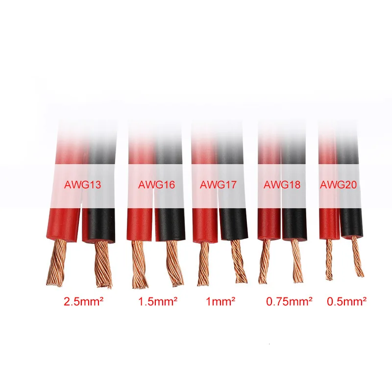 Гибкая проводка красный черный RGB 2 контактный изолированный Электрический