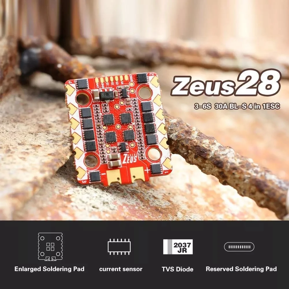 Контроллер полета HGLRC Zeus F728 F730 F745 STACK 3 6S 20x20 мм MPU6000 F722 30A BL32 4 в 1 ESC для FPV гоночных
