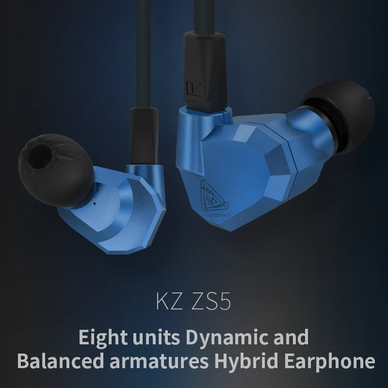 

KZ ZS5 2DD+2BA Hybrid In Ear Earphones HIFI DJ Monitor Headphone Running Sport KZ AS10 ZS6 Earphones Headset Earbud Two Colors