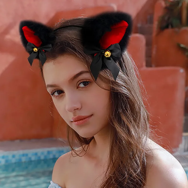 Милые аксессуары для волос модные повязки на голову с лисьими кошачьими ушками