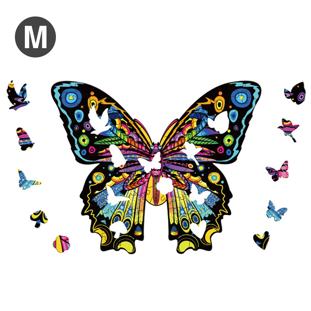 

Kids Adults Relaxing Gift Educational Memory Parent Child Wooden Jigsaw Interactive Toy Party Game Butterfly Shape Assembling