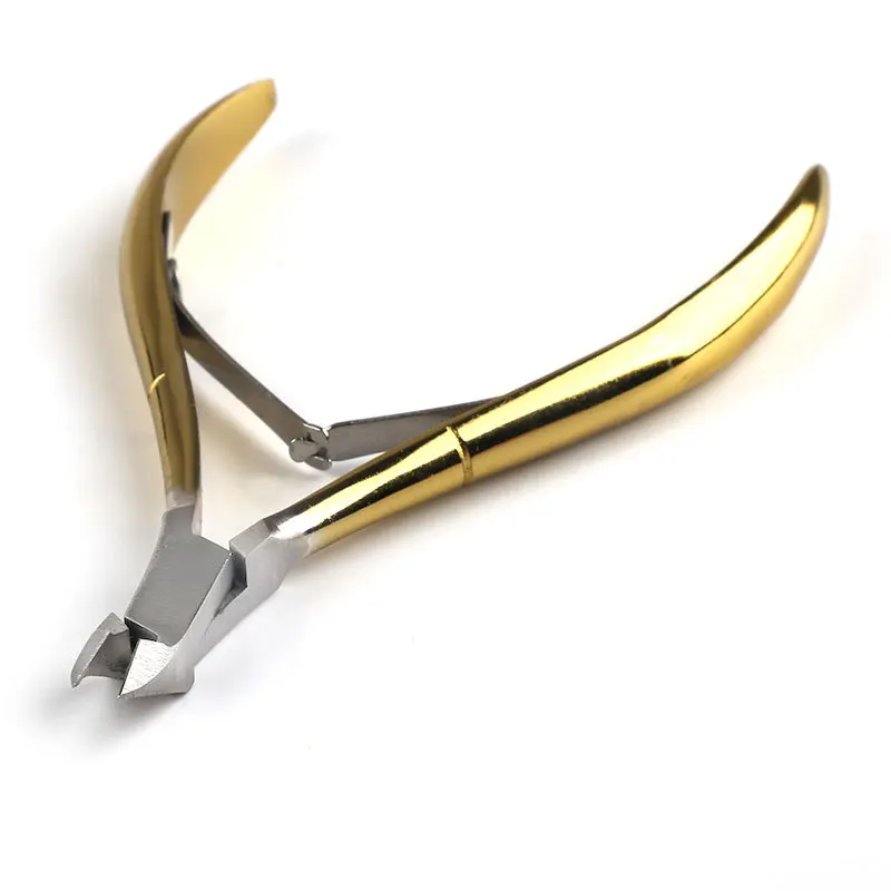 1 шт. профессиональные золотые ножницы для кутикулы из нержавеющей стали с