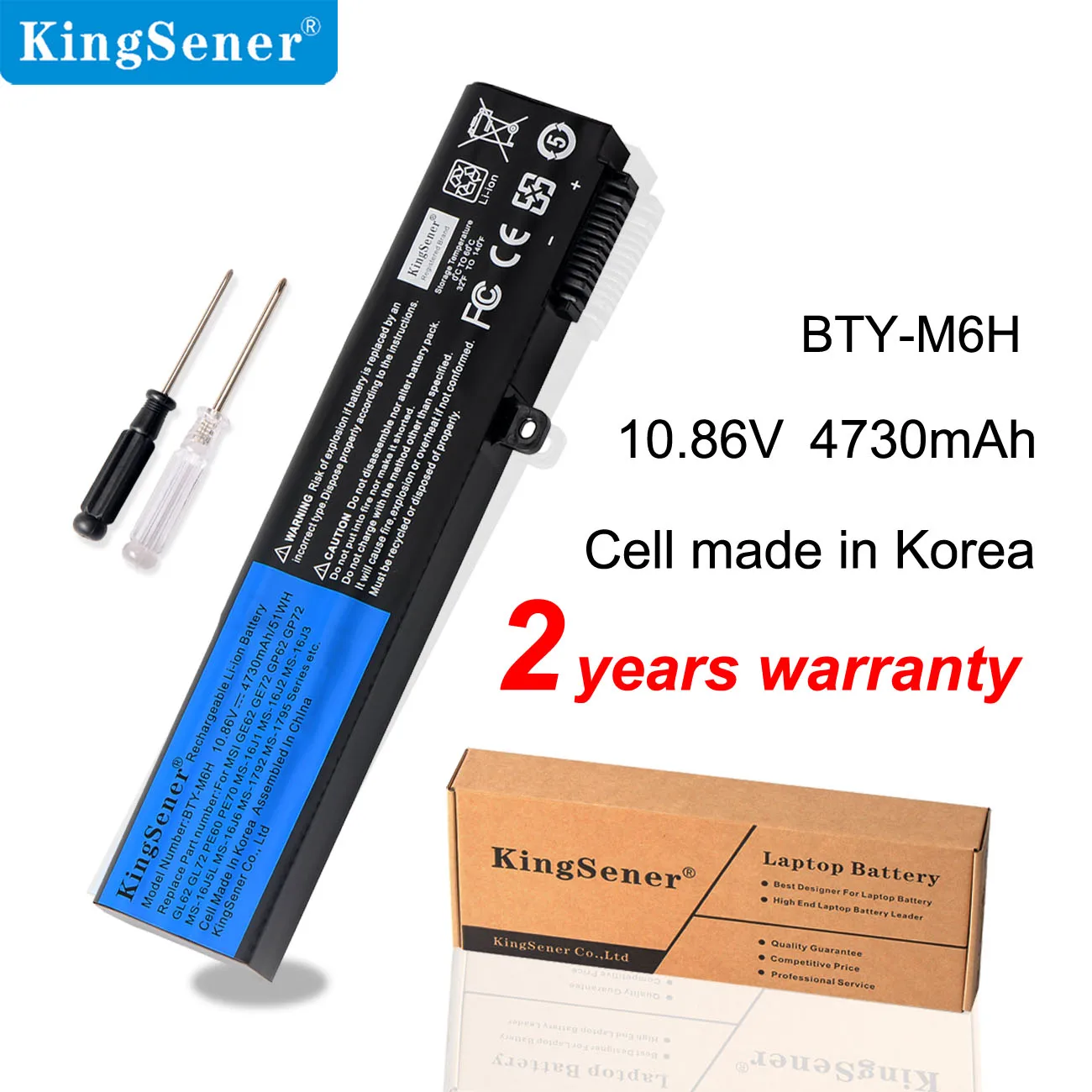 Аккумулятор KingSener для ноутбука MSI GE62 GE72 GP62 GP72 GL62 GL72 GP62VR GP72VR PE60 PE70 BTY M6H 1/2 2 1