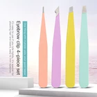 Пинцет для бровей красочные волосы красивые тонкие волосы Съемник из нержавеющей стали Скошенные зажимы для бровей аксессуары