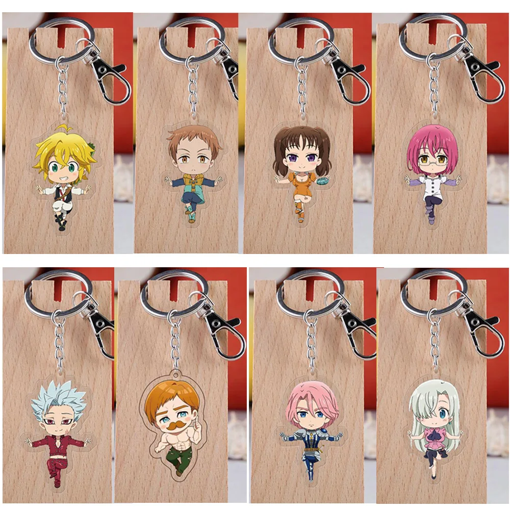 

20PCS Anime The Seven Deadly Sins Acrylic Figure Keychain Meliodas Elizabeth Diane Escanor Rhitta Nanatsu no Taizai Keyring Gift