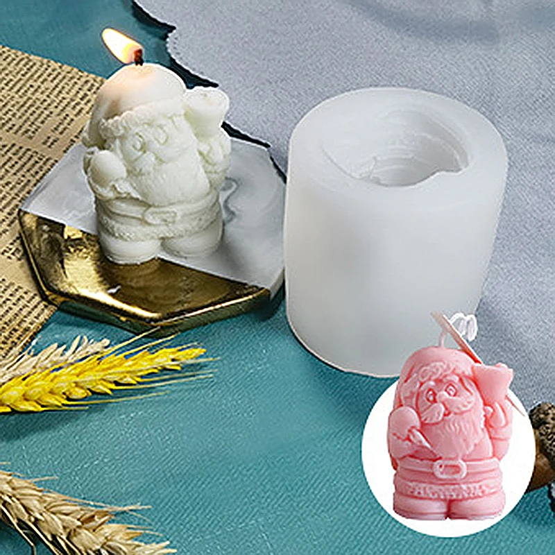 

1 Pc High Quality Santa Claus Candle Silicone Mold Resin Mould Wax Plaster Soap Mould DIY Craft Gift House Decoration