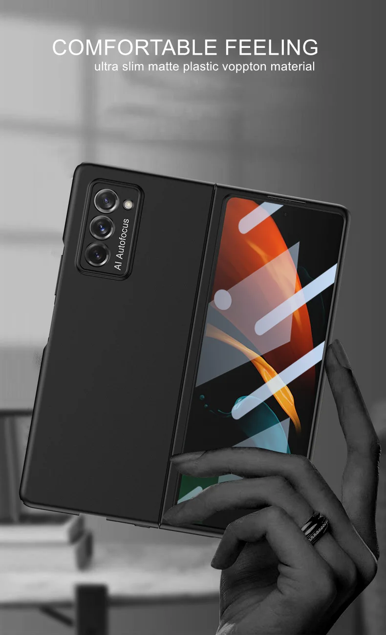 

45 Degree Anti-peeping Front Glass Case For Samsung Galaxy Z Fold 2 Cover Case 360 Full Protection Ultra Thin Hard Plastic Case