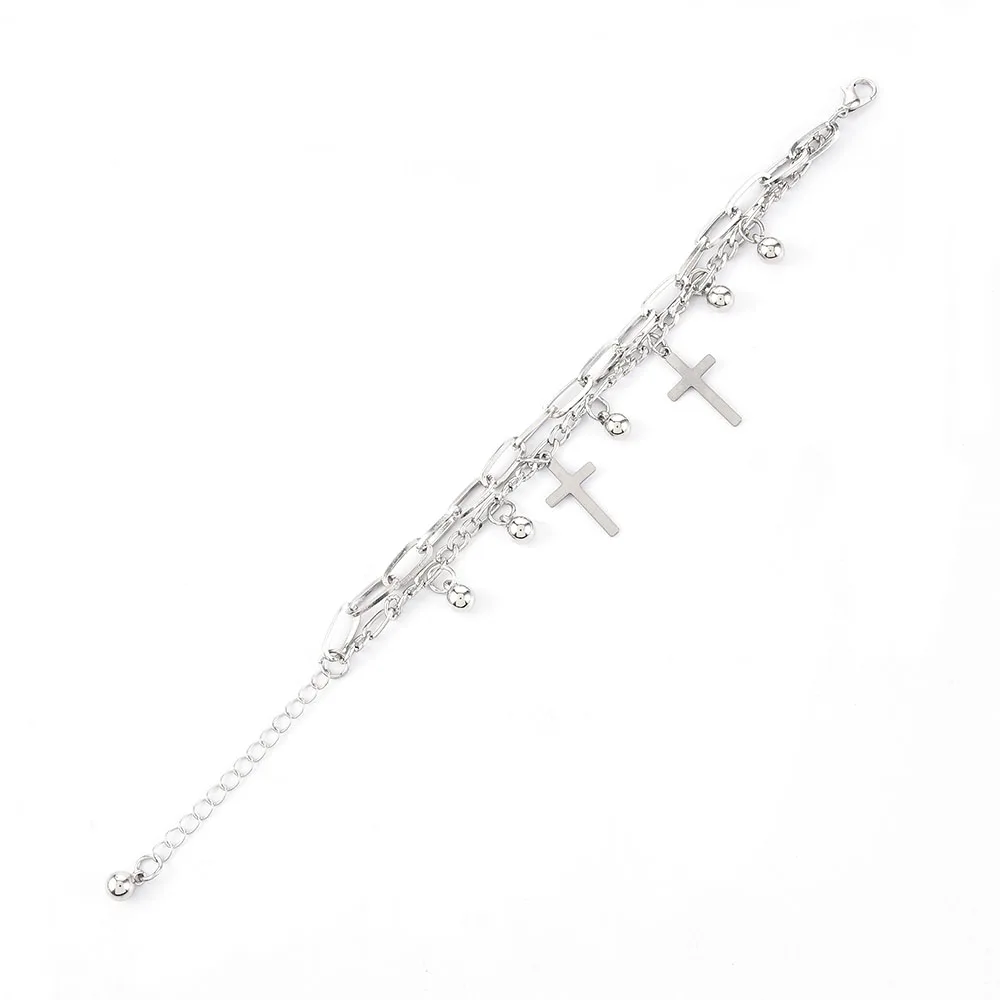 2020 новые модные ювелирные изделия в стиле панк посеребренный браслет с крестом
