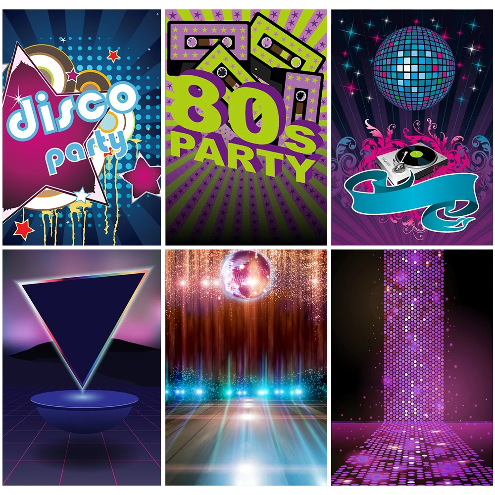 

Laeacco Vinyl Backgrounds For Photography Disco Party Music Speaker Ball Floor Baby Cartoon Portrait Photo Backdrop Photo Studio
