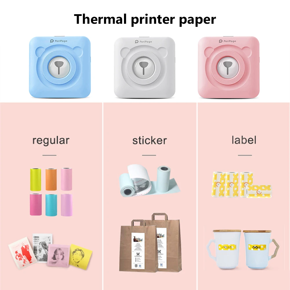 PeriPage Mini Portable Bluetooth Wireless Paper Photo Printer Pocket Thermal Printing USB Connection Impresoras Fotos Set | Компьютеры и