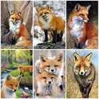Алмазная живопись, лиса, животные, алмазная вышивка, распродажа, полная квадратнаякруглая картина стразы, Алмазная мозаика 5d, Прямая поставка