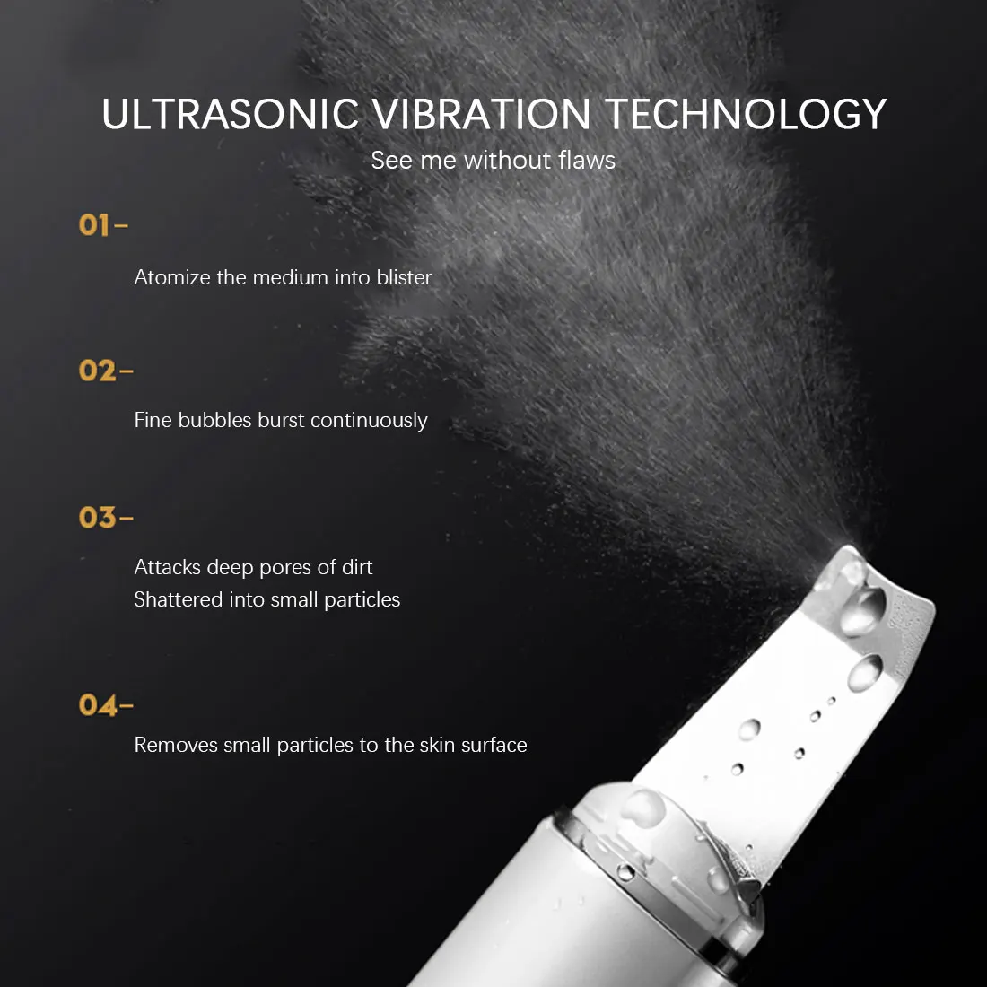 Ультразвуковой пилинг для лица скраб кожи очищающий вакуумный от акне черных