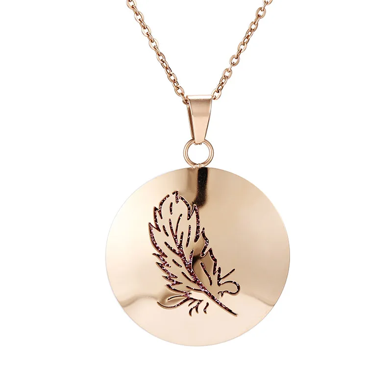 rose gold color 14 Розовое золото цвет эфирные масла диффузор кулон для женщин из нержавеющей стали полый ароматерапия диффузор духи ожерелье - Metal Color: rose gold color 14