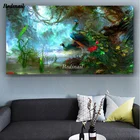 Большая алмазная живопись сделай сам, полная 5D алмазная вышивка, мозаика из страз, домашний декор, павлин, дерево, животное EE1019