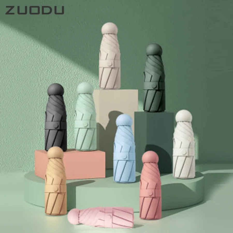 Мини зонт ZUODU женский компактный складной с защитой от УФ лучей|Зонтики| |