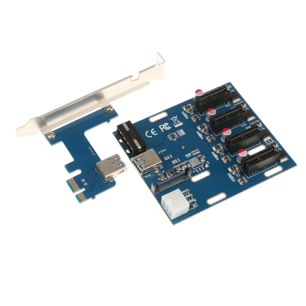 PCI-E 1X к 4 слотам PCI-e переключатель мультипликатор расширитель концентратор