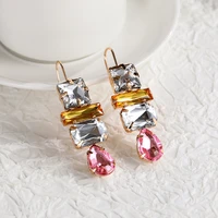 huitan versatile geometric stone drop earrings vintage party women elegant earring stylish birthday gift accessories wholesale