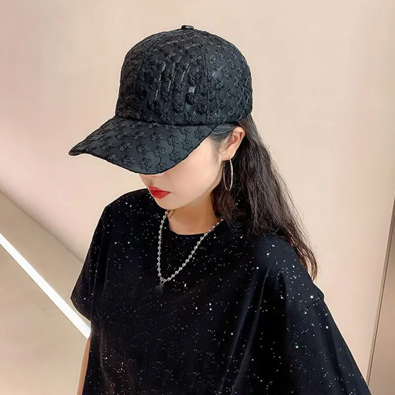 

Women Lace Flower Breathable Cap Wild Hat Casual Sun Protection Hat Baseball Cap Comfortable Korea Style Hat All-match Cap