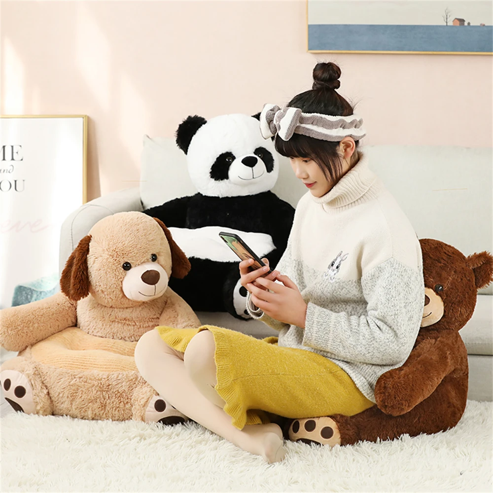 50cm Stuffed Soft Cute Animals Plush Chair Toys Teddy Bear Panda Unicorn Duck Sofa Doll Cushion For Kids Girls New Year Gifts - купить по