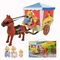 forest family monkey figure carriage dollhouse accessories 112 play house villa miniature furniture kitchen toy for girls gift
