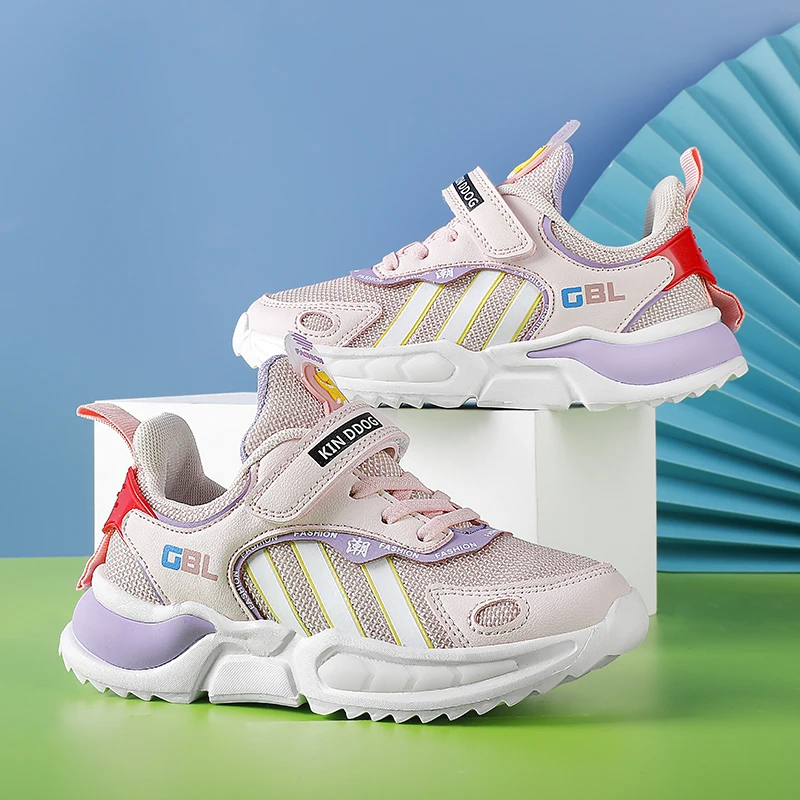 

2021 Hot Kids Boys Shoes Black Pink Kids Girls Running Shoe Breathable Children Walking Sneakers Non-Slip Girls Sneakers