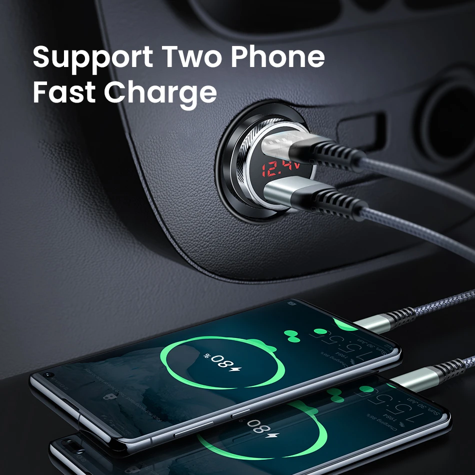 all metal led display dual usb 4 8a fast car charger for iphone samsung xiaomi huawei mini mobile phone tablet gps car charger free global shipping