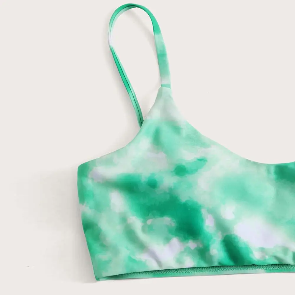 Women's Bikini Tie-dye Print Swimsuit Three Piece Set Filled Bra Swimwear Women Beachwear Swimming pool party essential new &ampxw |