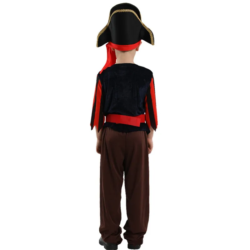 

M-XL Boys Halloween Pirate Costumes Kids Children Pirates of the Caribbean Cosplay Carnival Purim parade Role Play party dress