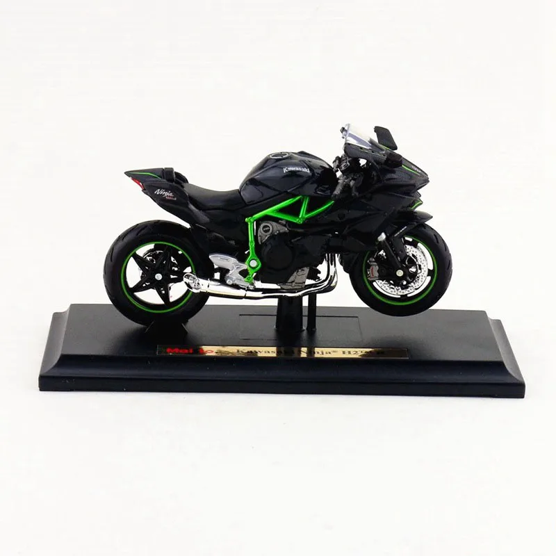Цельная модель автомобиля Kawasaki 1:18 с основанием литая Maisto ниндзя ZX KLX