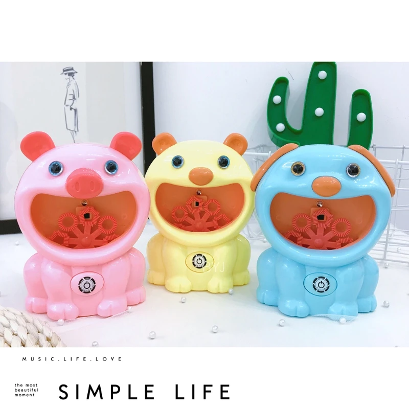 

Summer Outdoor Toy Piggy Shape Bubble Toy Automatic Blowing Bubbles Maker Bubble Machine Kid's Gift