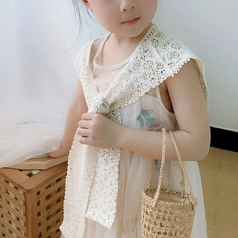 

Hollow Out Lace Shawl Crochet Shawl Wraps Women Scarf Sunscreen Shawl Solid Color Flower Summer Korean Knitted Scarves Shawl New