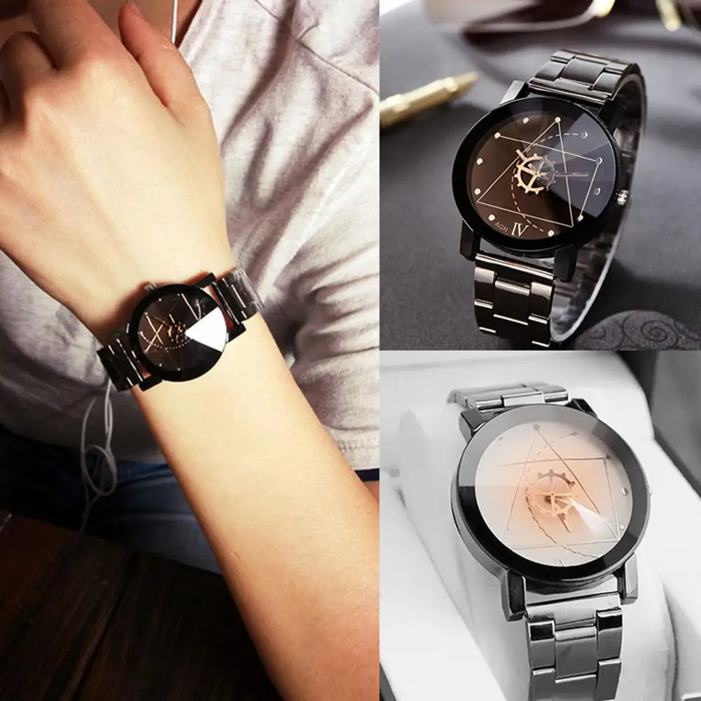 Мужские и женские наручные часы для влюбленных из нержавеющей стали стрелки с